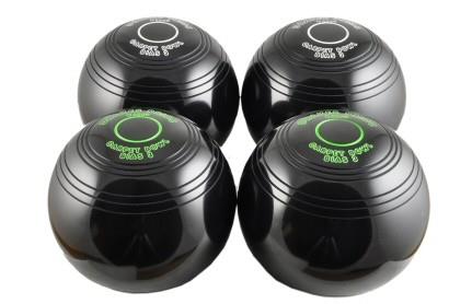 Set of 4 Taylor Lazer Progrip Slim Profile Black Heavy Indoor Outdoor Bowls 